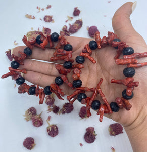 Red Coral & Bone Beads (protection & courage)